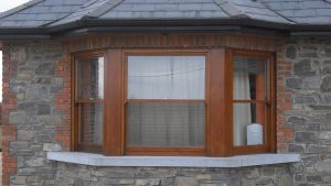 Cedar wood bay window