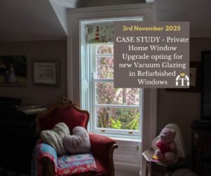 Refurbished Victorian timber sash window with slimline vacuum glazing, Northern Ireland